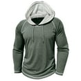 thumbnail image 5 of Hoodies for Mens Contrast Color Sweatshirt Long Sleeve Pullover Drawstring Hoodie Oversized Sweater Loose Fit Workout Shirt Gym Sports Outdoor Sportwear Lightweight Sweatshirts, 5 of 7