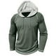 thumbnail image 4 of Blusa de manga larga con capucha para hombre, informal, a la moda, de color sólido, transpirable, de manga larga, con cuello redondo, blusa de poliéster para hombre, 4 of 5