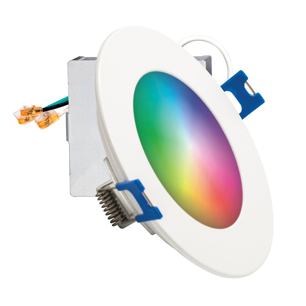 MW Lighting 4 inch Canless UltraSlim RGB LED Downlight with Flat Trim