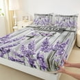 thumbnail image 3 of Castle Fairy Floral Purple Lavender Twin Sheet Sets 3pcs for Boys Girls,Flying Butterflies Twin Fitted Sheet Microfiber,Old Barn Door Breathable Flat Sheet,Lightweight Room Decor, 3 of 7
