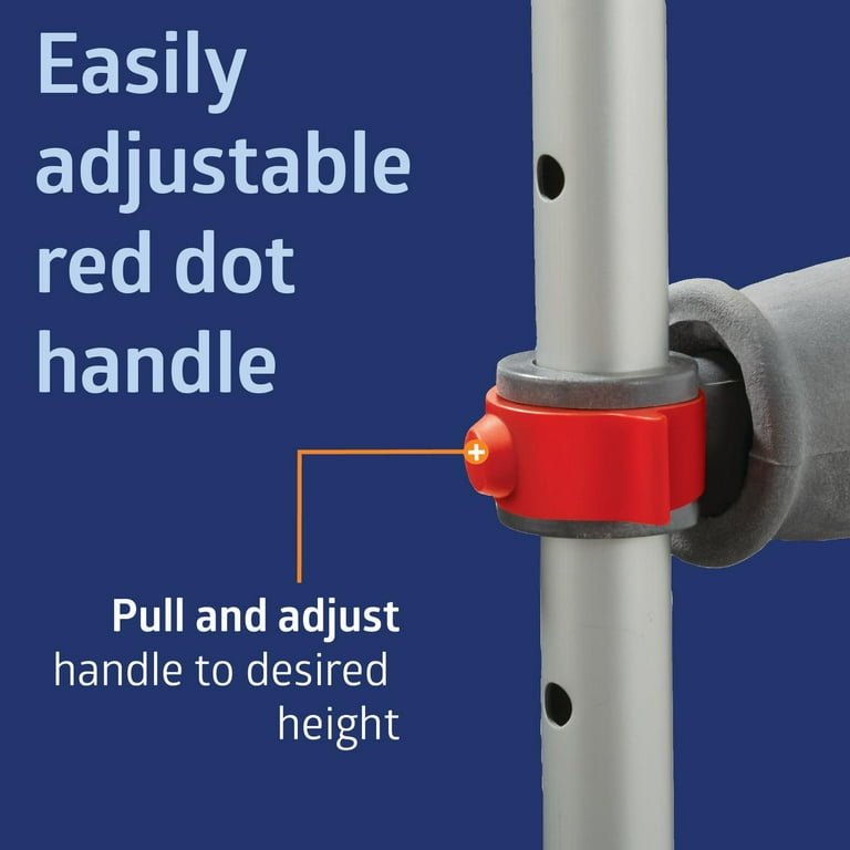 Medline Lightweight Aluminum Red Dot Guardian Crutches, 5'1"-5'9" Tall, 300 lbs. Weight Capacity