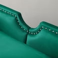 thumbnail image 4 of 61" Accent Sofa, Modern Velvet Upholstered Loveseat Sofa Couch with Nailhead Trims & Curved Backrest & Rolled Arms & Silver Metal Legs & Removable Cushion, 3-Seat Sofa Armchair for Living Room, Green, 4 of 4