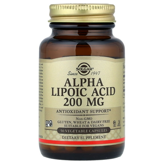 Solgar Alpha Lipoic Acid 200 mg Vegetable Capsules, 50 Ct