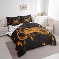 thumbnail image 3 of jejeloiu Console Gaming Gamer 7-Piece Twin Bedding Sets,Modern Video Game Bedding Comforter Set,Orange Neon Gamepad Sheet Sets For Boys,Breathable Home Decor Reversible, 3 of 8