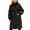 Black, variant on Winter Girls Long Puffer Coat, Insulated Knee-Length Hooded Jacket with Deep Pockets, Warm Thickened Down-Alternative Outerwear for Teens & Kids