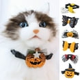 thumbnail image 3 of Happy Date Halloween Dog Collar with Bowtie, Holiday Jack-O-Lantern and Pumpkin Collar for Small Medium Large Dogs Pets Puppies, 3 of 8