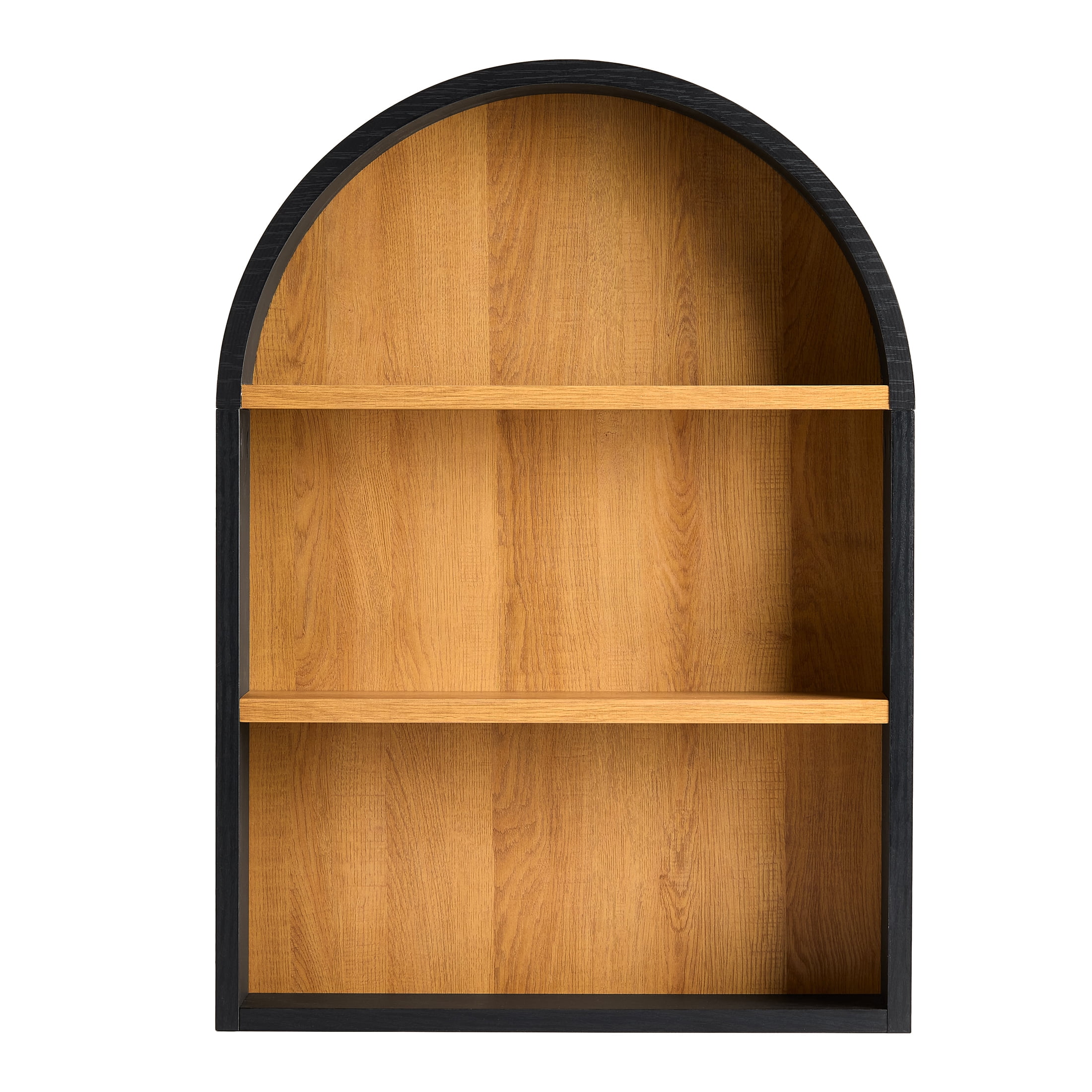 Better Homes & Gardens 20-Inch Arch Floating Shelf in Black Wood and Light Honey Finish