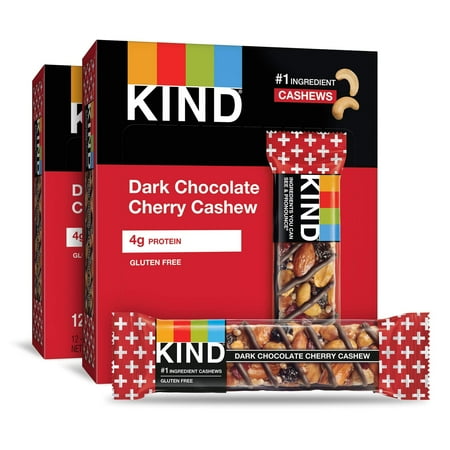 Best by: 03/14/2025 KIND Bars  Dark Chocolate Cherry Cashew  Healthy Snacks  Gluten Free  24 Count