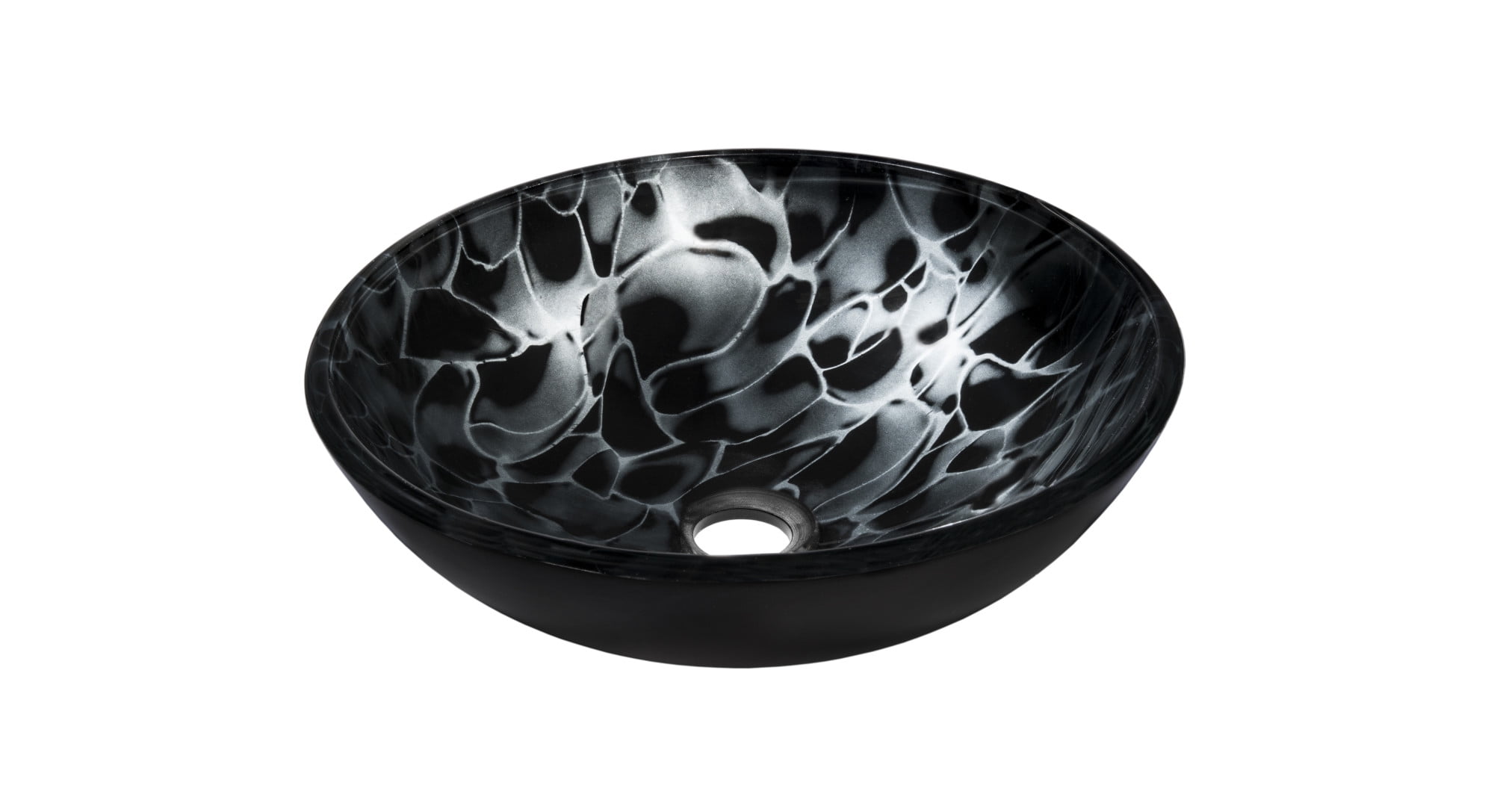 Miseno MNO-G210-ORB Circular 16-1/2" Glass Bathroom Sink;Oil Rubbed Bronze Drain