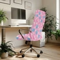 thumbnail image 3 of FKELYI Easter Egg Floral Pink Print Office Chair Cover Anti-Dust Computer Chair Slipcover Washable Stretch Fabric Swivel Chair Covers for Rotating Boss CHair Decor, Small, 3 of 6