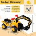 thumbnail image 3 of Costway Kids Toddler Ride On Excavator Digger Truck Scooter Seat Storage w/Sound&Helmet, 3 of 10