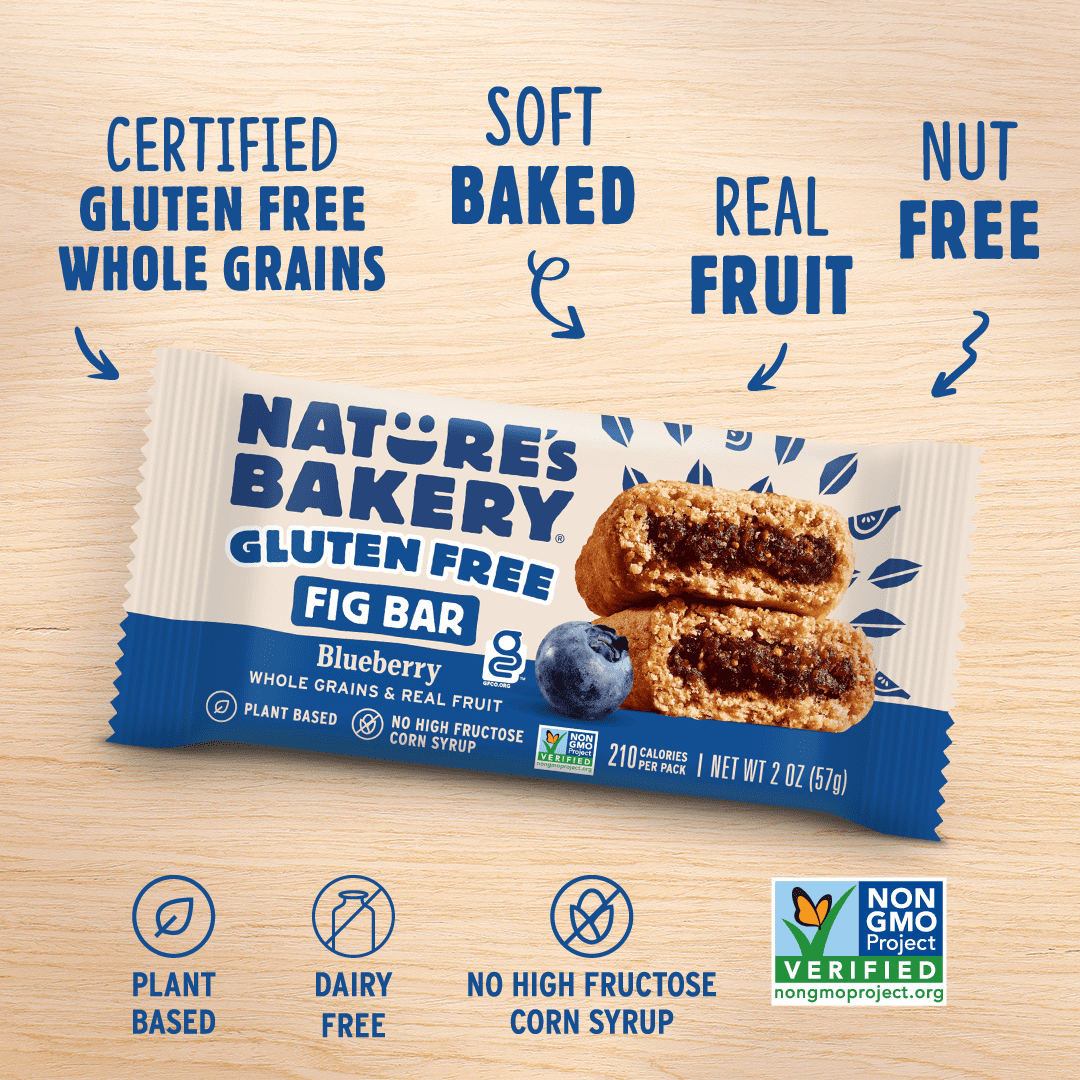 (3 pack) Nature's Bakery Gluten Free Blueberry Fig Bars, 6 Twin packs, 2 oz Each