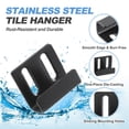 thumbnail image 3 of Uxcell 10 Pcs Stainless Steel Tile Hanger, Adjustable Heavy Duty Wall Mount Bracket, Black, 15mm(9/16") Inner Width, 3 of 7