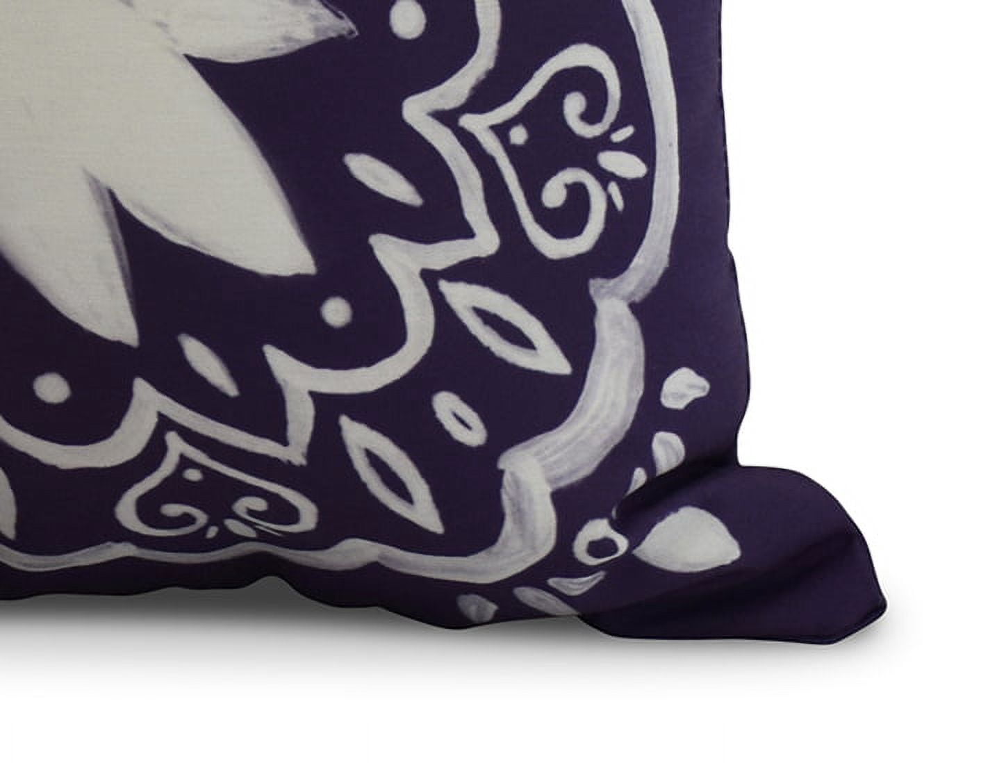 Simply Daisy, 20" x 20" Cuban Tile 1, Geometric Print Outdoor Pillow, Purple