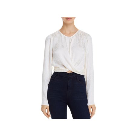 Guess Womens Evolette Animal Print Twist Front Blouse