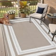 thumbnail image 2 of HOMERRY 8' x 10' Brown Gray Geometric Outdoor Rug Straw Plastic Area Rug for Balcony Pool RV Waterproof Reversible Carpet, 2 of 7