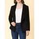 thumbnail image 5 of Blazer de ante sintético para mujer INSPIRE CHIC, con drapeado, cuello, mangas largas y abertura frontal, talla XS, color negro, 5 of 7