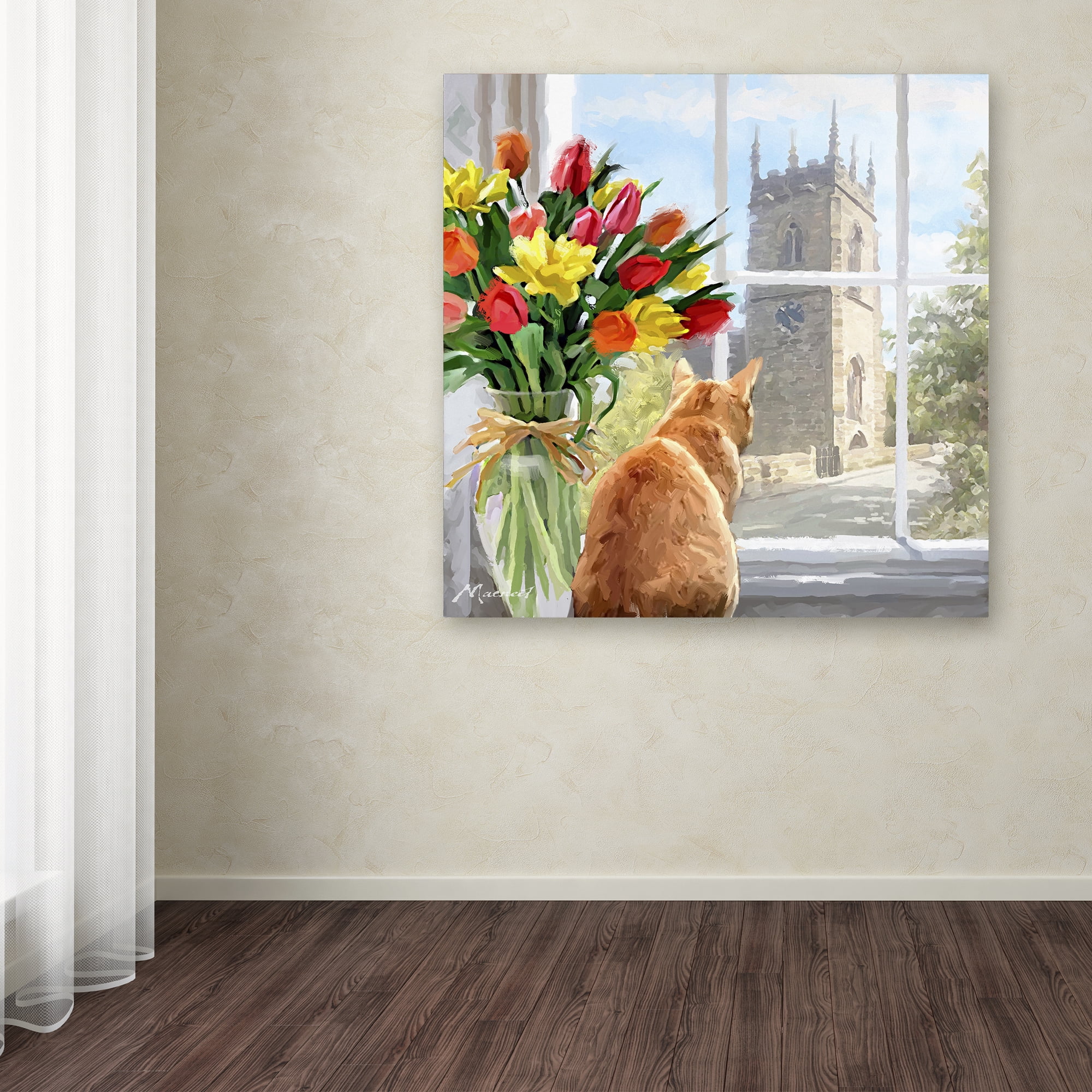 Trademark Fine Art 'Cat At Window' Canvas Art by The Macneil Studio