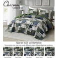 thumbnail image 5 of Chezmoi Collection Cedar 2-Piece Printed Patchwork Quilt Set, Green Navy Plaid Coverlet, Pre-Washed Microfiber Lightweight Bedspread for All Seasons, Twin Size, 5 of 9