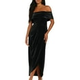 thumbnail image 2 of formal Gowns and Evening Dresses Holiday Dress Ladies One Shoulder Slit Dress Velvet Skirt, 2 of 9