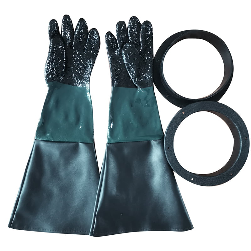 Sandblasting Gloves 23.6 Rubber Gloves for Sandblaster Cabinets Sand Blaster Gloves Kits