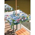 thumbnail image 2 of Outdoor Tablecloth with Umbrella Hole for Patio/Picnic/Party/Camping, Blue Spring Floral Waterproof Table Cloth Square Cover Washable, Pink Flowers Butterfly Pastoral (60"x 60"), 2 of 8