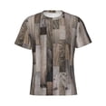 thumbnail image 4 of Vsdgher Wooden Texture Print Men's Dry Fit Mesh Athletic Shirts Moisture Wicking Tennis T-Shirt Tops, 4 of 9