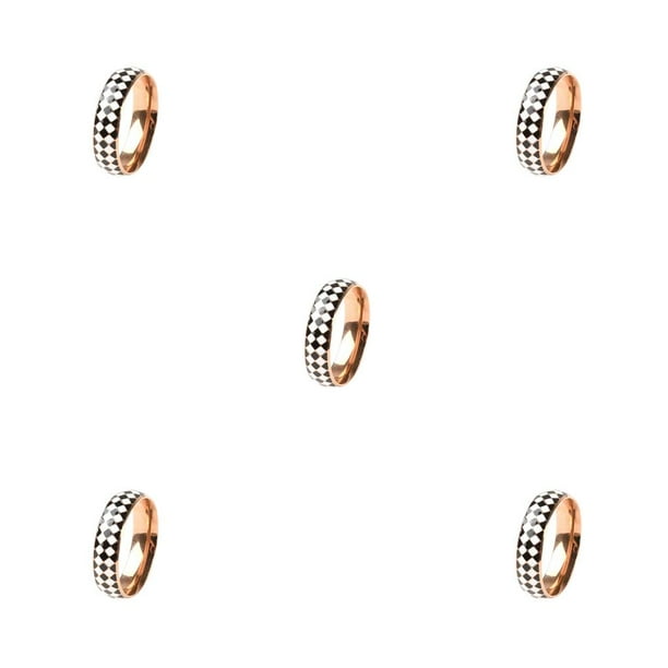 Anillo con Diseño de Tablero de Ajedrez Minnieouse Geométricos Dorado Plateado Oro Rosa