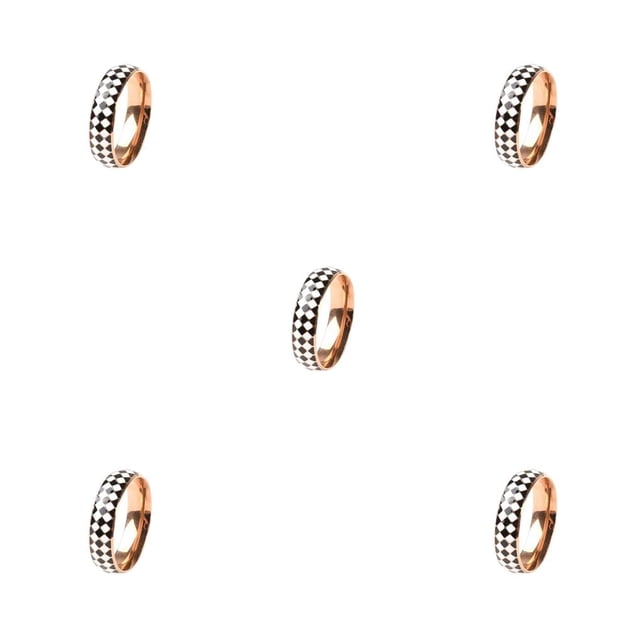 Anillo con Diseño de Tablero de Ajedrez Minnieouse Geométricos Dorado Plateado Oro Rosa