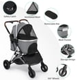 thumbnail image 5 of Qiushi 3 in 1 Pet Stroller,Folding Lightweight Dog Stroller for Puppies Doggies Kitties,Grey, 5 of 8