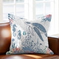 thumbnail image 2 of Throw Pillow Covers, Coastal Turtle 26x26 Pillow Covers for Couch/Sofa/Bed, Summer Beach Nautical Ocean Coral Seahorse Decorative Square Linen Cushion Pillowcase for Home Decor, 2 of 9