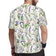 thumbnail image 2 of Wukai Wisteria Flower Print Men's Short-Sleeved Mesh T-Shirt,Quick-Dry Short Sleeve Workout T-Shirt-X-Small, 2 of 8