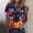#341-Multicolor, variant on Haivin Halloween Printed Short Sleeve T-shirt for Women, Fun Graphic Design with Round Neck, Casual Comfort Fit for Halloween Festivities and Everyday Outfits