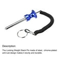 thumbnail image 3 of Uxcell 8mm x 80mm Weight Stack Pin with Pull Rope Magnetic Strength Training Equipment Accessories Blue 2 Pack, 3 of 5