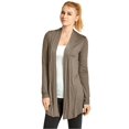thumbnail image 1 of Cardigan - Womens Classic Chic Rayon Fabric Cardigan Sweater for Layering All Season Open Drape Cute Comfortable, Plus, Taupe, Size: Medium, Sofra, 1 of 4