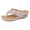 Beige, variant on Rokment Womens Bling Rhinestones Flower Orthopedic Flip Flops Boho Beach Summer Leather Platform Wedge Arch Support Dress Slip on Sandals Comfortable Walking Slides Thong Slippers Beige Size 6.5