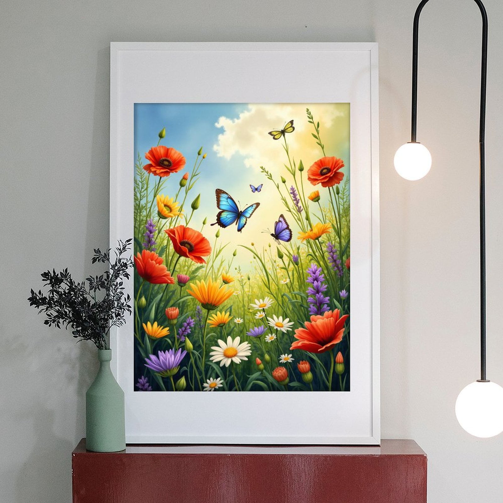 Diamond Art Kits for Adults - 5d Spring Meadow Butterflies Blooming Flowers Diamond Painting for Adults, Diamond Art for Adults Beginners, Diamond Painting Kits for Adults for Home Wall Decor