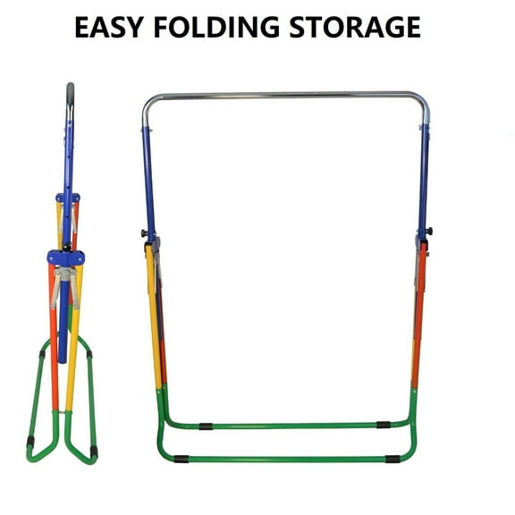 Kids Monkey Bar Adjustable Gymnastics Bar | Youth Kip Bar for Beginners | Indoor and Outdoor Training Bar for Children Junior Traning Bar Colorful