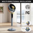 thumbnail image 4 of EDX Bedroom Pedestal Fan, Quiet 20dB DC Air Circulator, 15 Speeds 5 Modes, 120° Oscillation, 12H Timer, 1050CFM Airflow, 37-45" Adjustable Height, LED Light, Standing Fan with Remote, Gray, 4 of 9