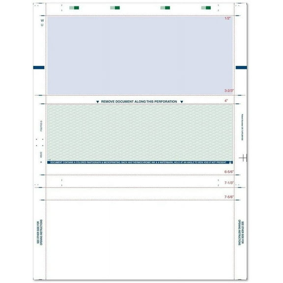 8-1/2" x 11" Z Fold Check Green Box of 2000