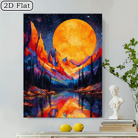 500pcs Dreamy Landscape Jigsaw Puzzle 20.5x15 Inches Cardboard Puzzle, Portable Art For Adults Couples, Family Gamers, Ideal For New Year Birthday Gifts, Creative Leisure Hobby, High-Quality Print