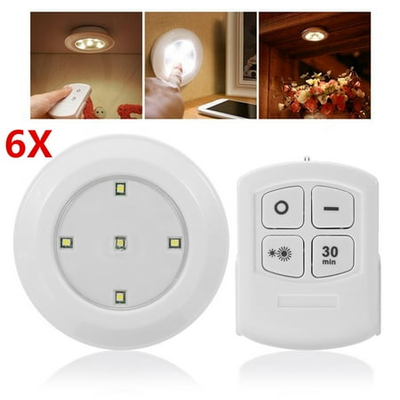 6 Pack Wireless Led Puck Lights With Remote Control Dimmable 6 Pack Wireless Led Puck Lights With Remote Control Dimmable Kitchen Under Cabinet Lighting Touch