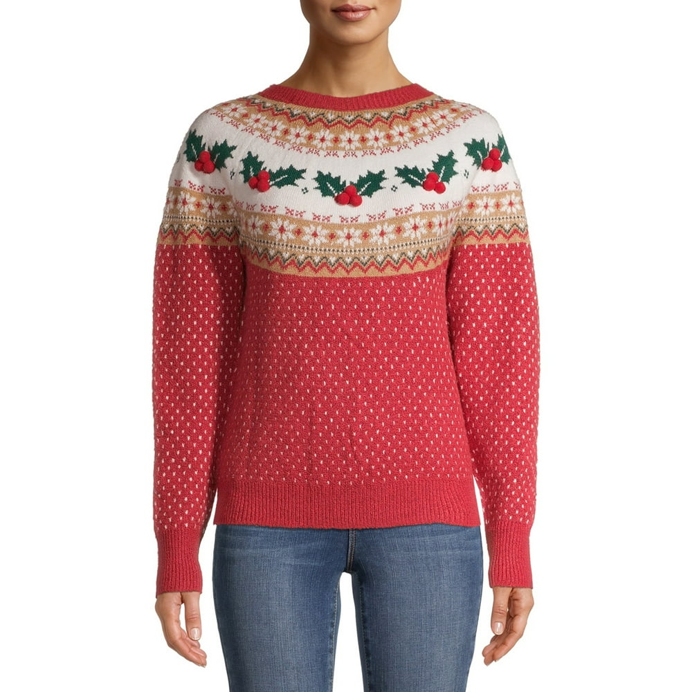 Holiday Time Women's Fair Isle Holiday SweaterHoliday Time Women's ...