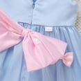 thumbnail image 4 of IWEMEK Flower Girls Dress V-Back Satin Ball Gown Bowknot Sleeveless Ruffle Tulle Pageant Dresses Blue Size 5-6T, 4 of 8