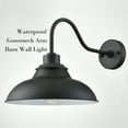 thumbnail image 4 of Black Outdoor Wall Light Fixture Barn Style Outdoor Wall Sconce with Gooseneck Arm, 4 of 6
