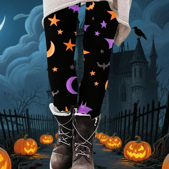 Elvqul Womens Pants Halloween Casual Leggings Sport Yoga Halloween Pants for Women Athletic