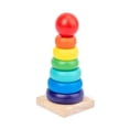 thumbnail image 1 of Hanno Wooden Tower Building Block Set, Eight Ring Rainbow Stackable Toy, Educational Learning Game for Kids, Multilayer Puzzle Gift, Eco-Friendly, 1 of 8