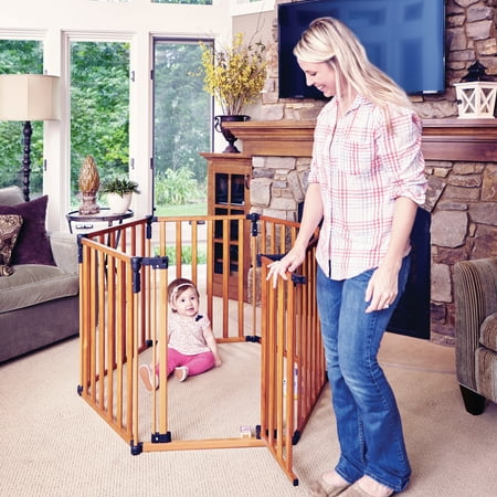 Toddleroo by North States 3-in-1 Wooden Superyard, 12 Ft Baby Gate & Playard