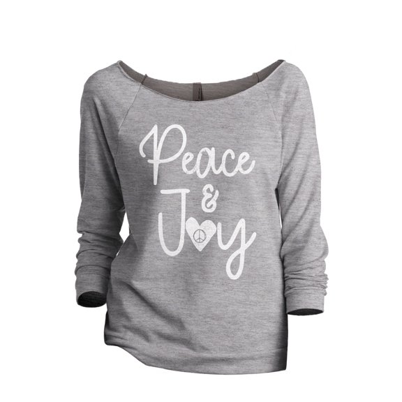 Peace And Joy Women's Fashion Slouchy 3/4 Sleeves Raglan Lightweight Sweatshirt Sport Grey Large