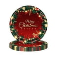 thumbnail image 3 of WEGFTDUOP 32pcs Banquet Red Green Christmas Year Theme Party Tableware Set Disposable Decorative Tableware Paper Set, 3 of 6